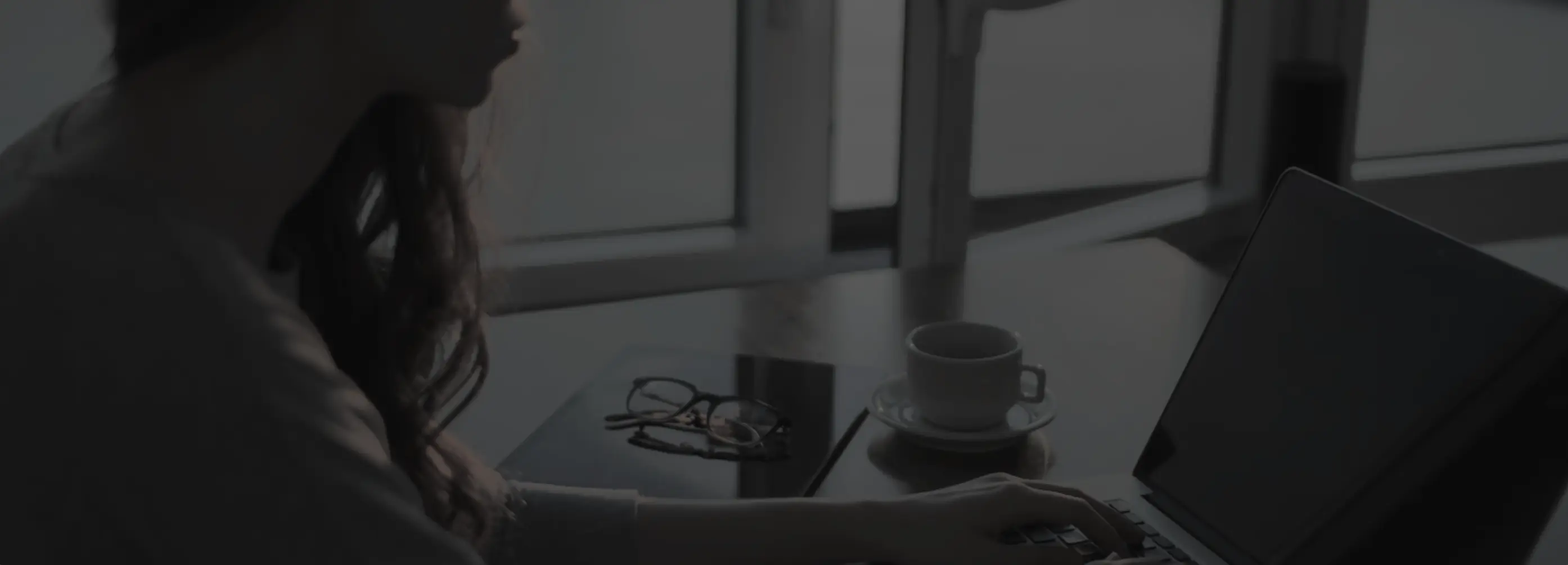 Person working on a laptop